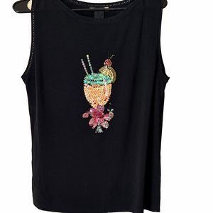 Sweaterworks sequined Embellished sleevless Women's Top. XL